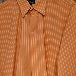 Paul Fredrick Men's Classic Fit  Cotton Stripe Dress Shirt